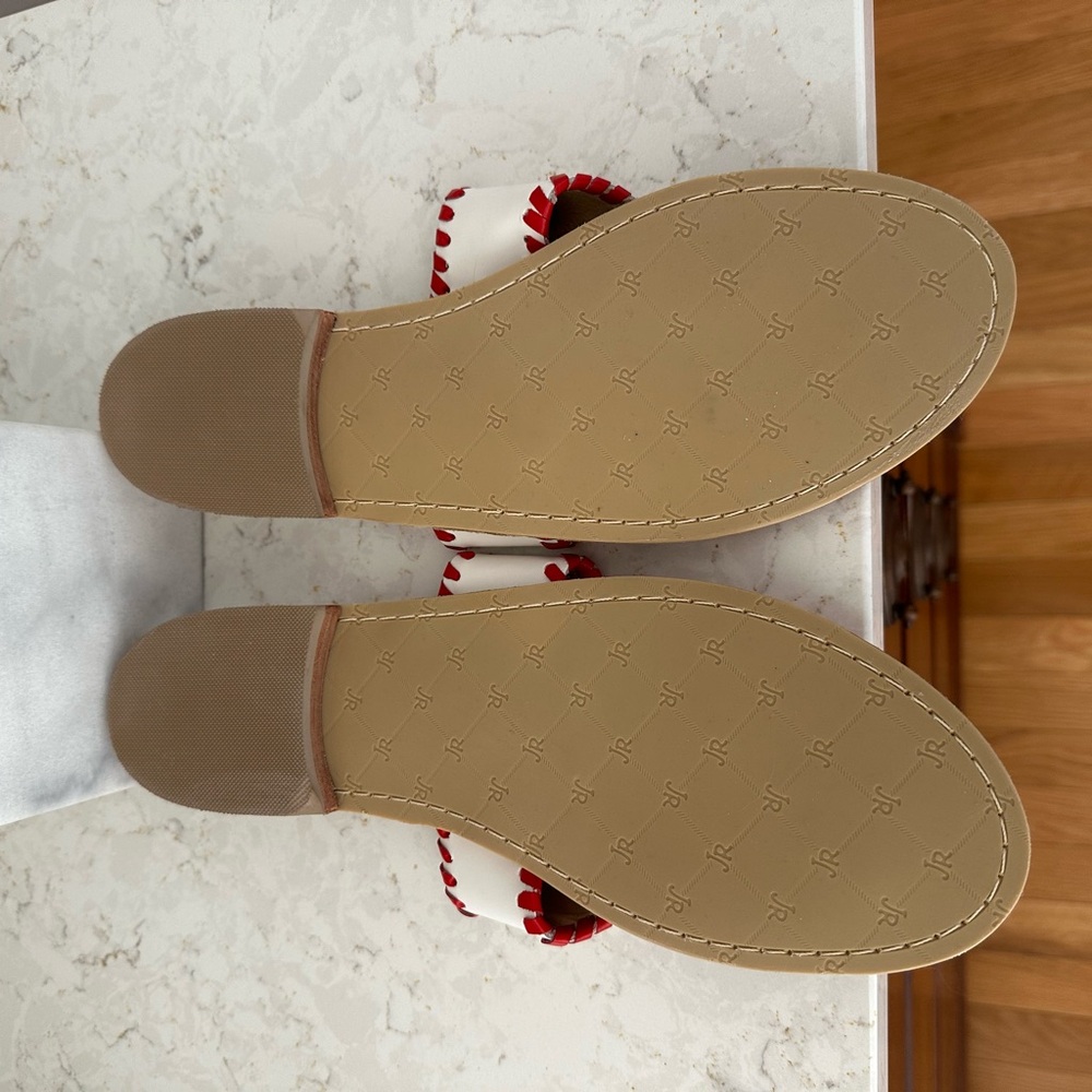 Women's GOP White and Red Elephant Sandals - Picture 4 of 5